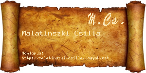 Malatinszki Csilla névjegykártya